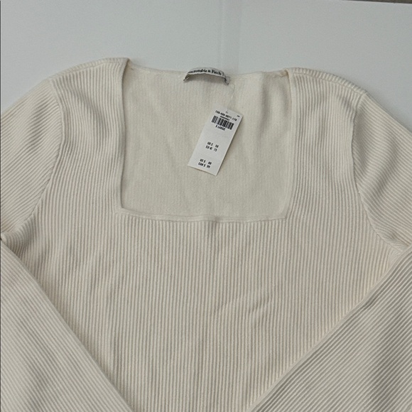 Abercrombie Fitch Bodysuit Womens SizeXL Ivory Ribbed Long Sleeve - Picture 4 of 12
